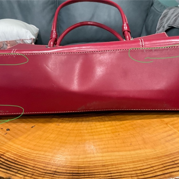 Wilsons Leather Red Structured Tote Handbag Business Laptop - Picture 16 of 16